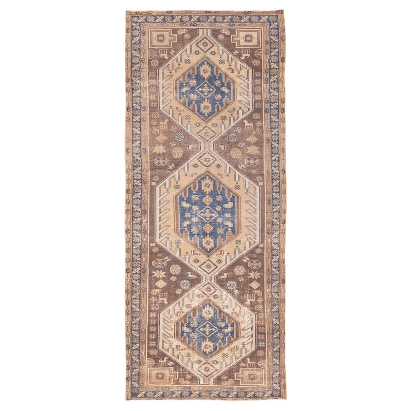 ECARPETGALLERY Hand-knotted Antalya Vintage Brown Wool Rug - 4'1 x 10'9