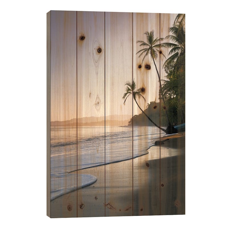 Sunset At The Beach, Bahia Drake, Osa Peninsula, Costa Rica Print On Wood by Matteo Colombo - Multi-Color - 26x18x1.5