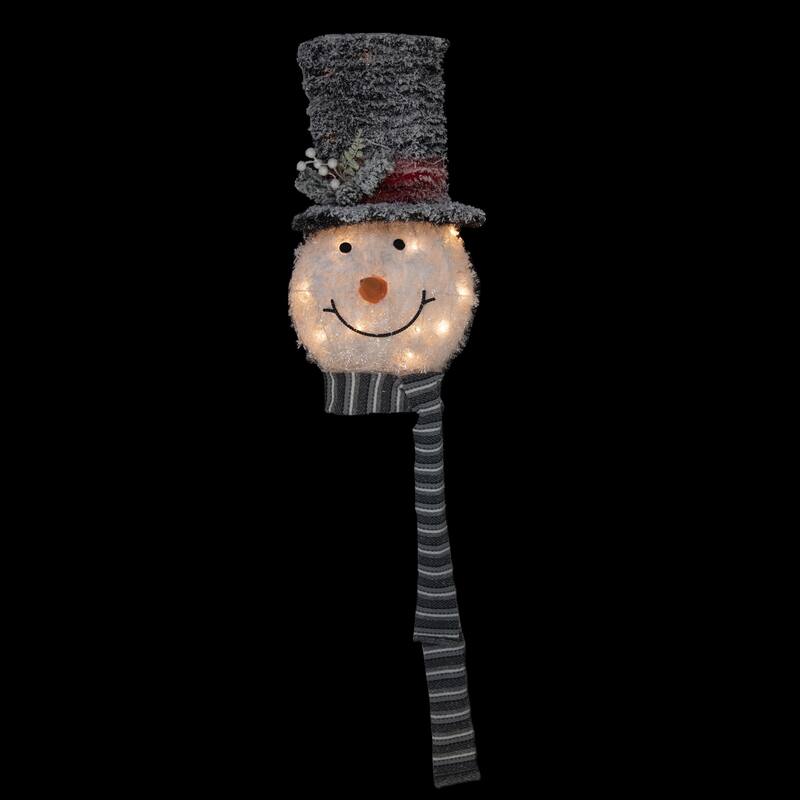 25" Lighted Snowman with Black Frosted Top Hat Christmas Tree Topper - 25