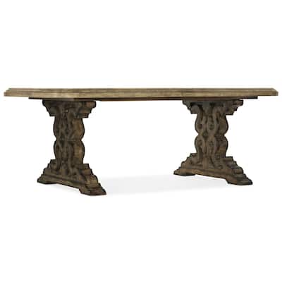 Hooker Furniture Le Vieux 86"W Rustic Luxury Formal Double Pedestal