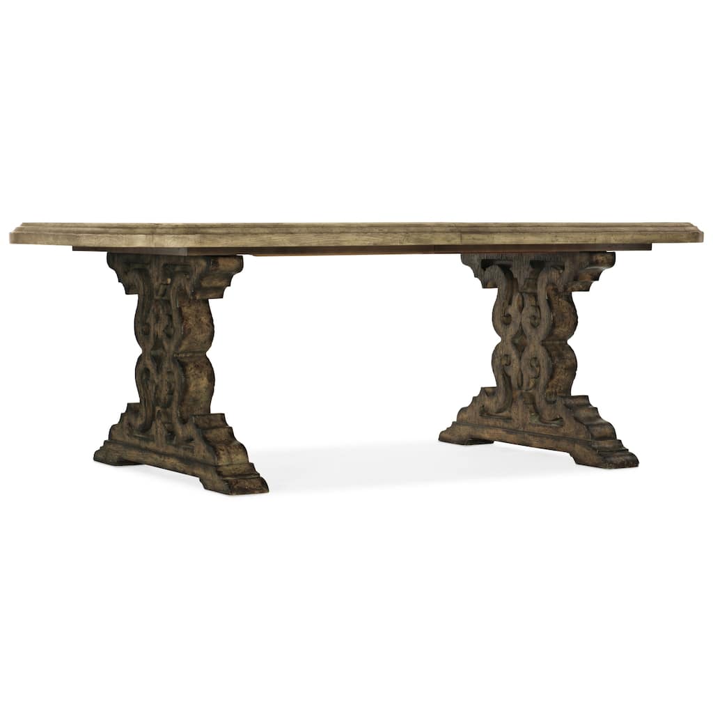 Hooker Furniture Le Vieux 86"W Rustic Luxury Formal Double Pedestal
