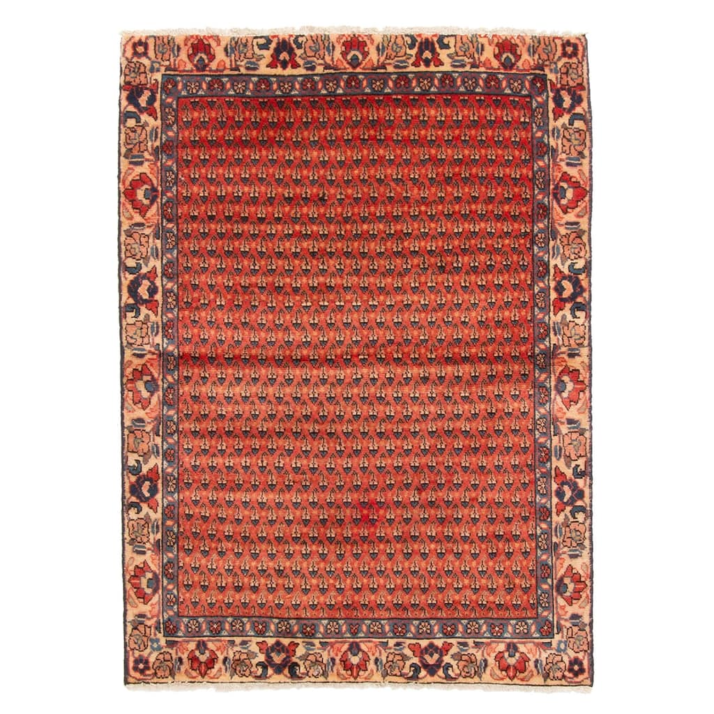 ECARPETGALLERY Hand-knotted Andelz Red Wool Rug - 3'3 x 4'6