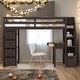 preview thumbnail 2 of 9, Multi-Functional Twin size Loft Bed with Storage Drawers, Shelves, Desk and Stairs, Sturdy Construction & Unique Design, Black