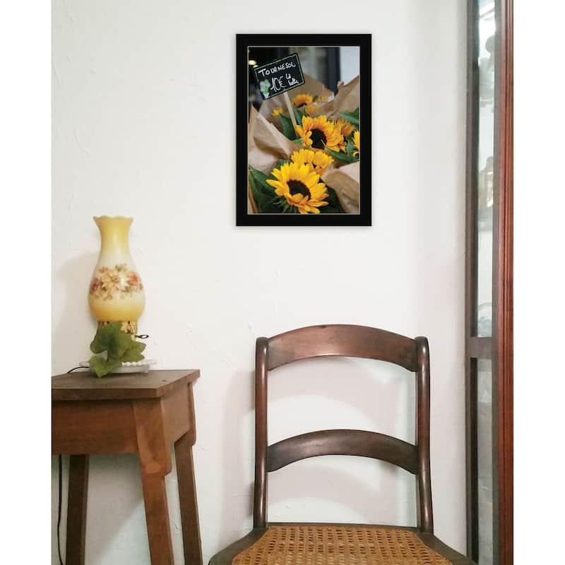 TrendyDecor4U Contemporary "Sunflower Bouquet" Framed Print Wall Art