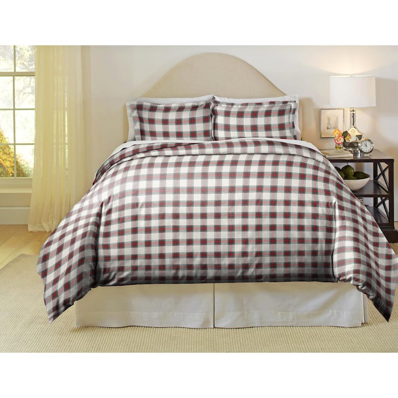 Pointehaven Manchester 180 GSM Luxury Cotton Flannel Oversized Duvet Set