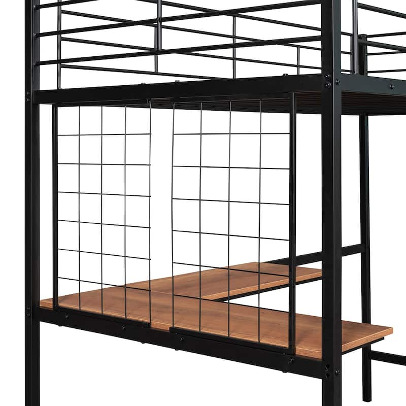 Structured Metal Loft Bed with Desk