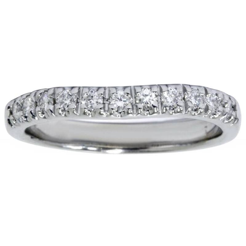 White Gold 1/4ct Diamond Curved Wedding New Ring