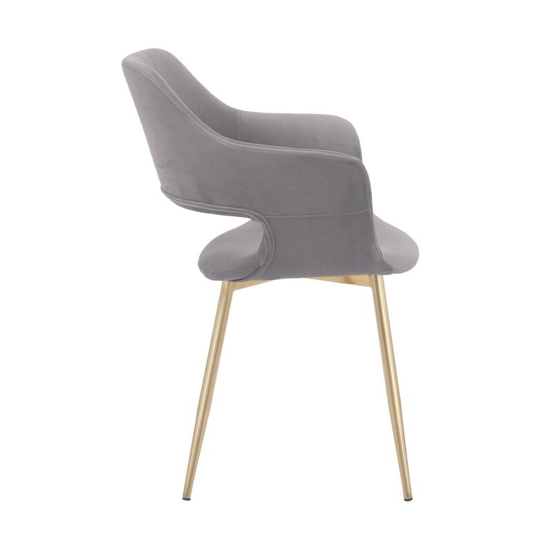 Gigi Modern Glam Velvet Dining Chairs with Gold Legs - Set of 2
