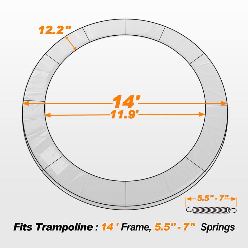 ExacMe Trampoline Pad Replacement, 8 10 12 13 14 15 16 Foot Safety Spring Cover, Seafoam Green