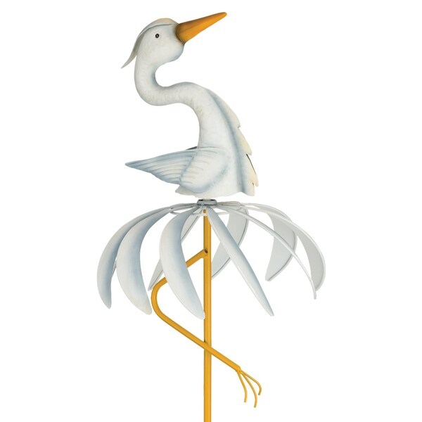 Regal Art & Gift 39.25 Inch Bird Spinner Stake - Egret - On Sale