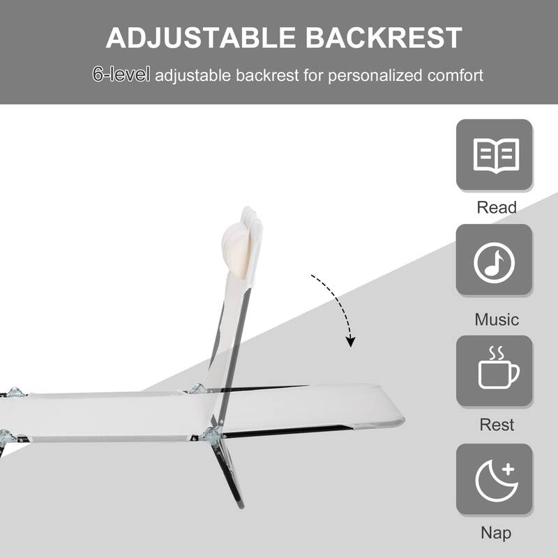 Sunbed Folding Recliner with Headrest
