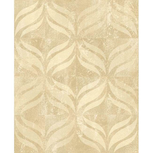 Brewster Beallara Gold Ogee Wallpaper - 20.5in x 396in x 0.025in