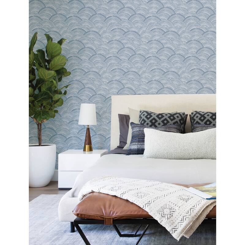 A-Street Prints Encircle Indigo Geometric Wallpaper