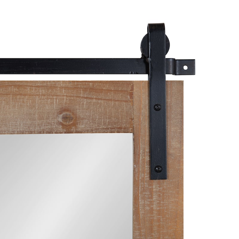 Kate and Laurel Cates Framed Wall Mirror with Shelf and Hooks