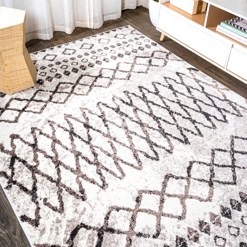 JONATHAN Y Amanar Moroccan Diamond Area Rug