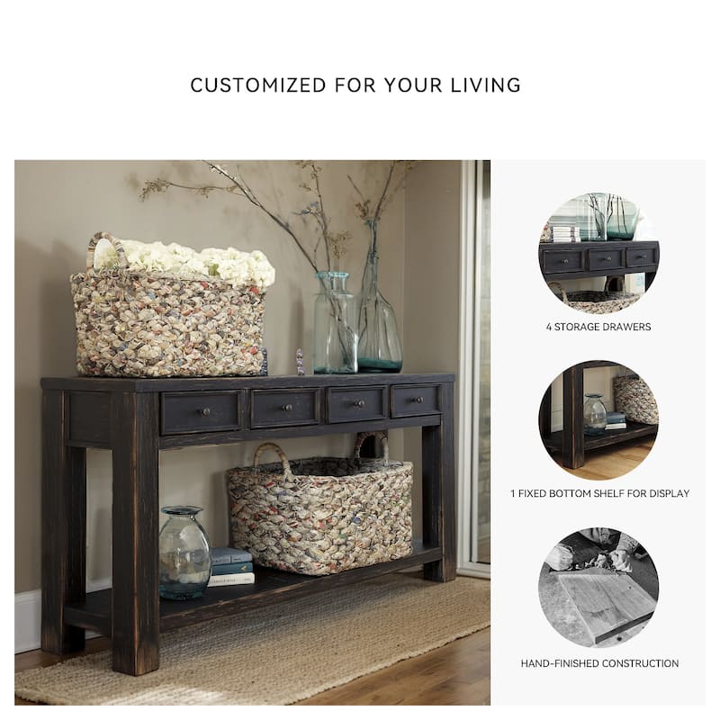 Signature Design by Ashley Gavelston Black Sofa Table