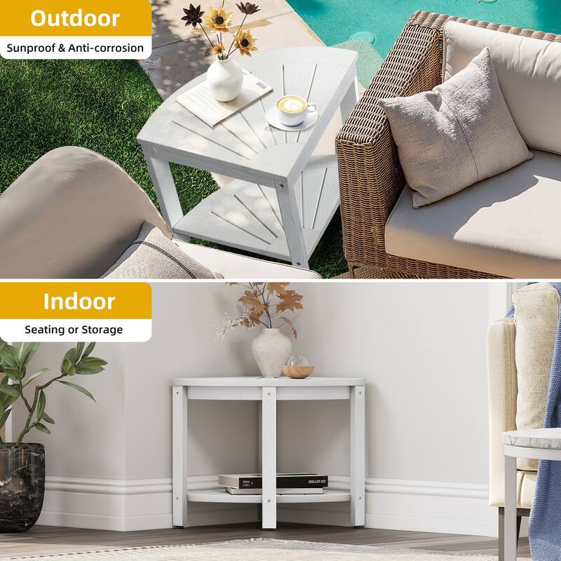 Lumber Shower Bench 18" Shower Stool Corner Bench with Storage Shelf Shower Seat