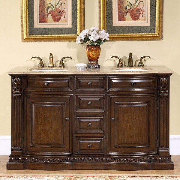 Silkroad Exclusive Orinda Double Sink Bathroom Vanity - Bed Bath