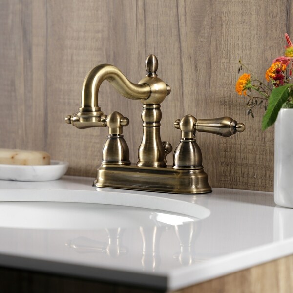 Heritage Brass Centerset Bathroom Faucet, Antique Brass Finish