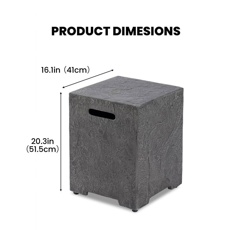 COSIEST Concrete Outdoor Propane Tank Cover Table