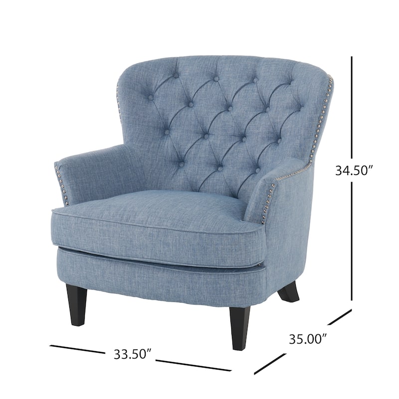 Tafton Tufted Oversized Fabric Club Chair by Christopher Knight Home - 33.50" L x 35.00" W x 34.50" H