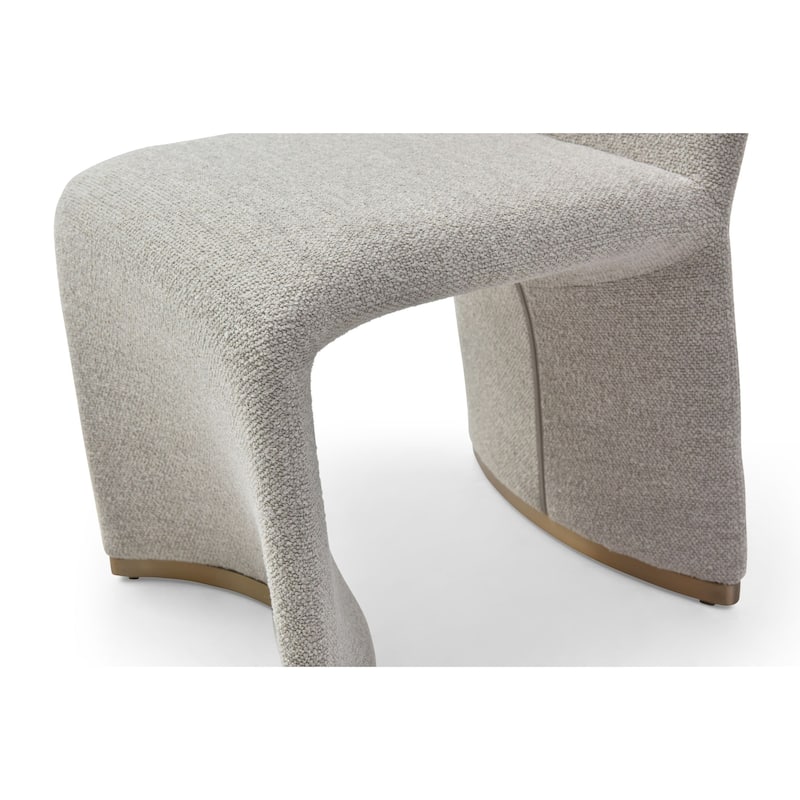 Modrest Kenda Contemporary Grey and Brushed Gold Dining Chair (Set of 2)