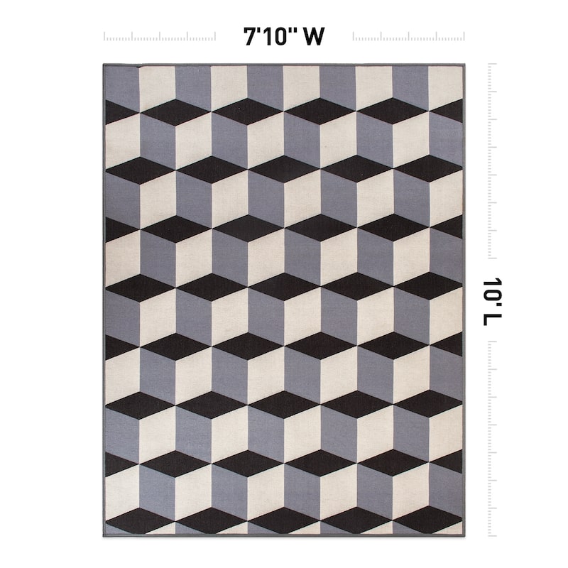 Contemporary Geometric Flatweave Indoor/Outdoor Area Rug