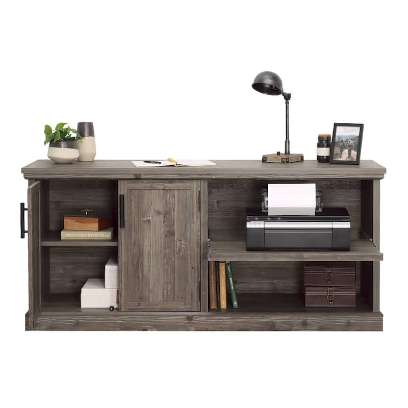 Wood Credenza with Adjustable Shelves, Brown - 65.12"W x 19.29"D x 29.72"H