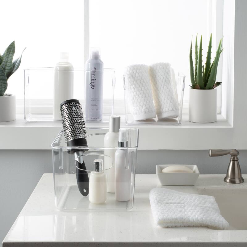 Simplify Narrow Vertical Stripe Organizer in Clear - 10.24" x 3.74" x 6"