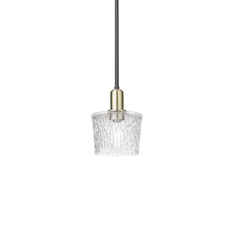 Innovations Lighting 716-1S-10-7 Niagara Pendant Niagara 7" Wide Mini - Black Antique Brass / Clear