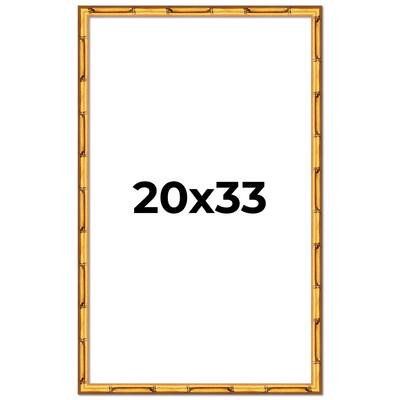 20x33 Frame Gold Bamboo Picture Frame Modern Photo Frame Includes UV Acrylic Shatter Guard Front Acid Free Foam Backing Board