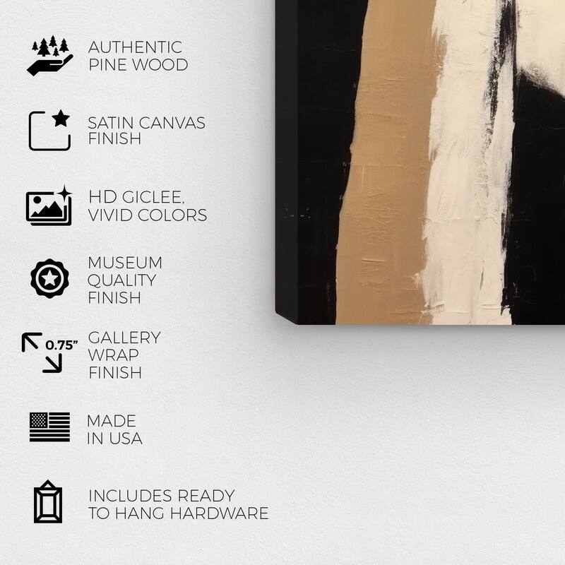 Wynwood Studio Canvas Abstract Mahogany and Pine Wood Black and Light Brown Modern & Contemporary Wall Art Canvas Print