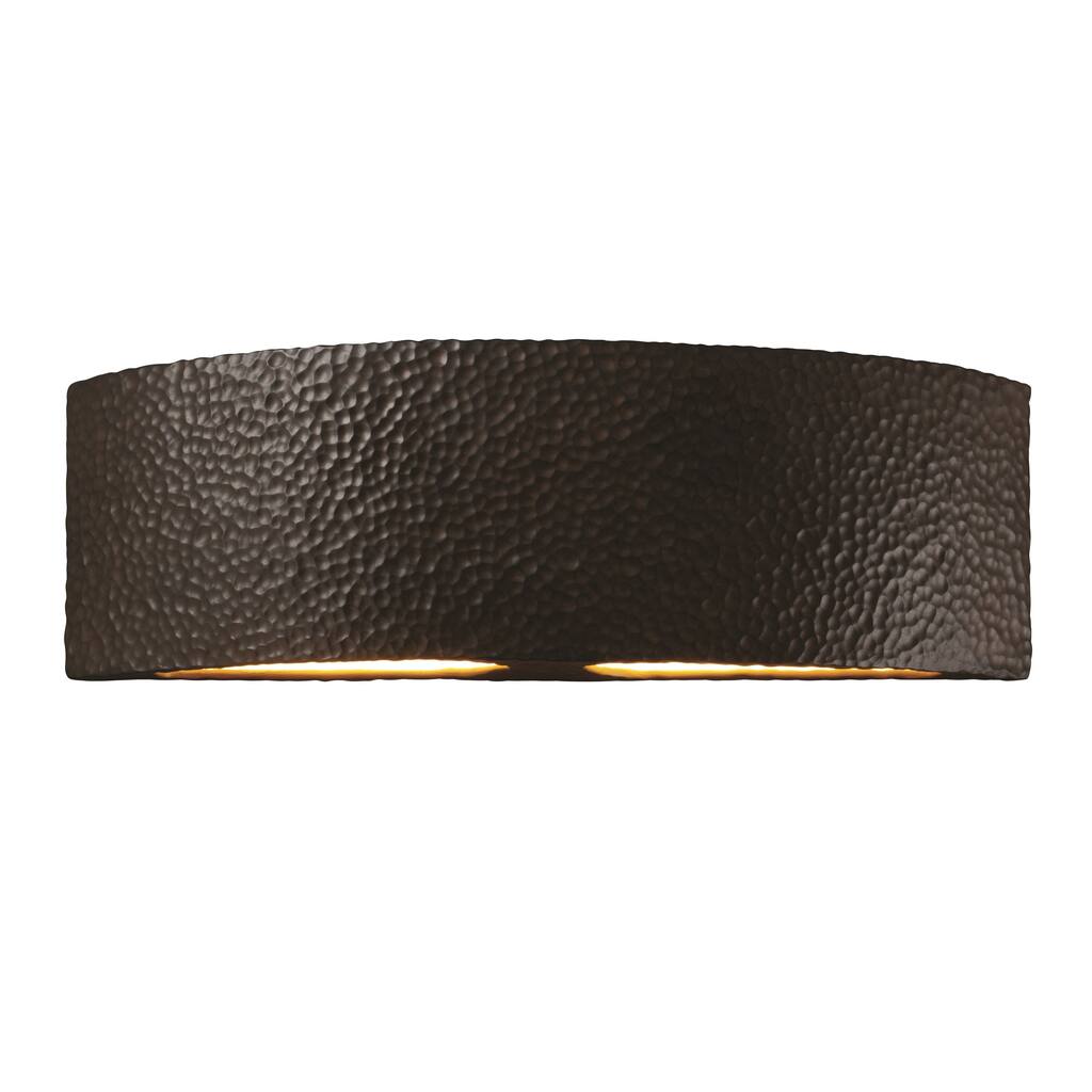 Justice Design Ambiance ADA Iron Outdoor Arc Wall Sconce