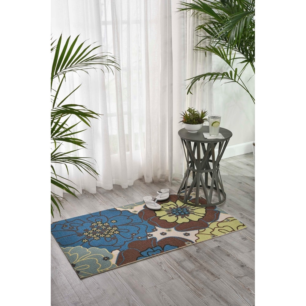Nourison & Garden Floral Indoor / Outdoor Area Rug