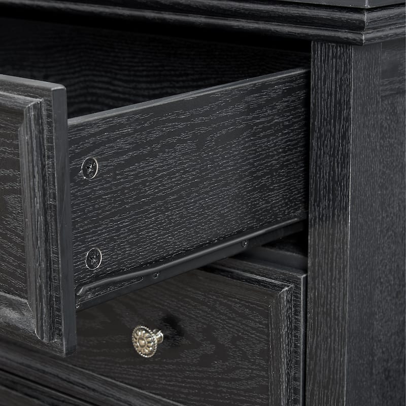 Black Farmhouse 5-Drawer Dresser, Living Room Closet Organizer