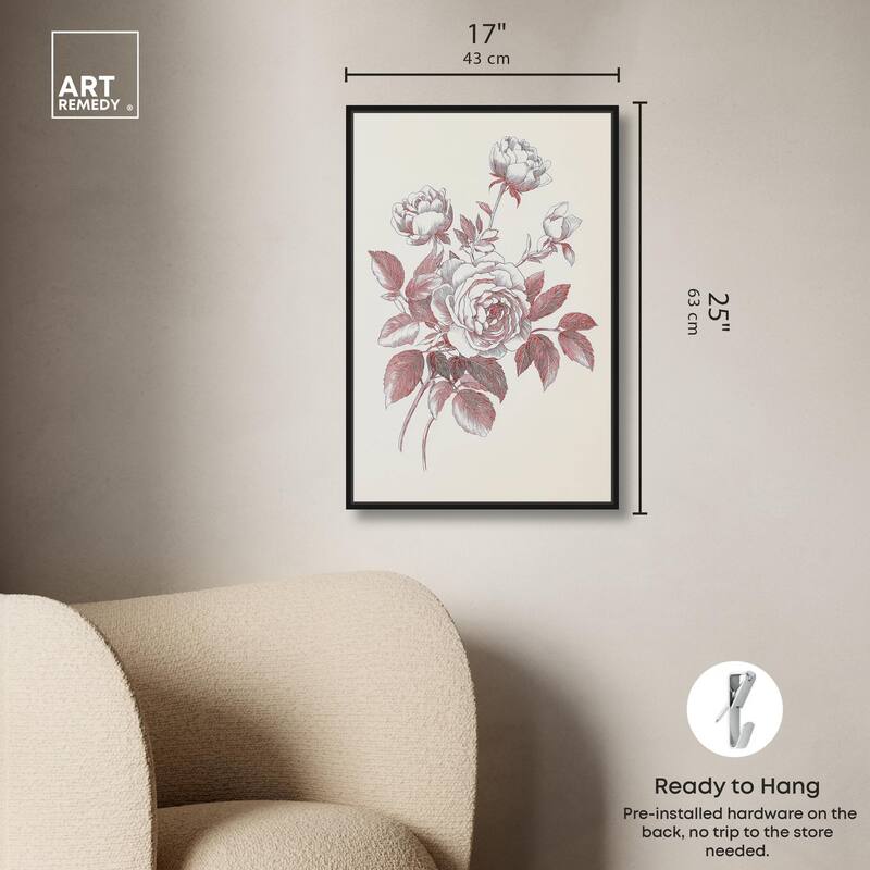 Breezy Red Pencil Blooms II Canvas by Art Remedy