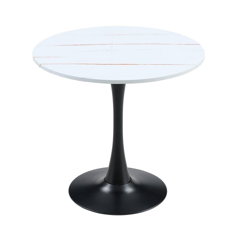 Kitchen Table with Thickened Tabletop, Round Tulip Dining Table, Bistro Table Circle Table Coffee Table