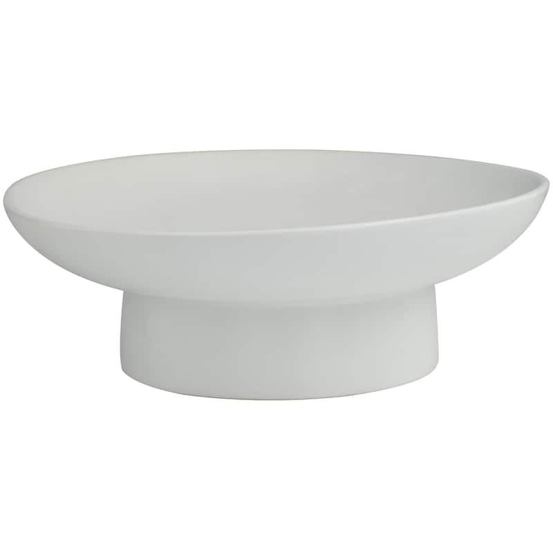 Black or White Ceramic Wide Decorative Bowl with Elevated Base