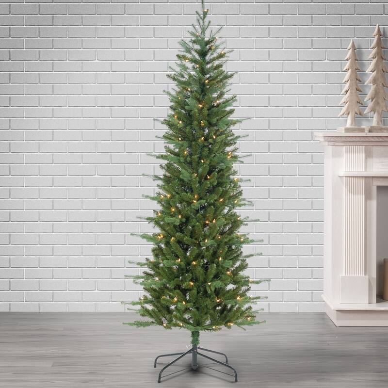 6.5 ft. Pre Lit Clear UL Natural Cut Narrow Dover Pine