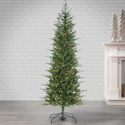 6.5 ft. Pre Lit Clear UL Natural Cut Narrow Dover Pine