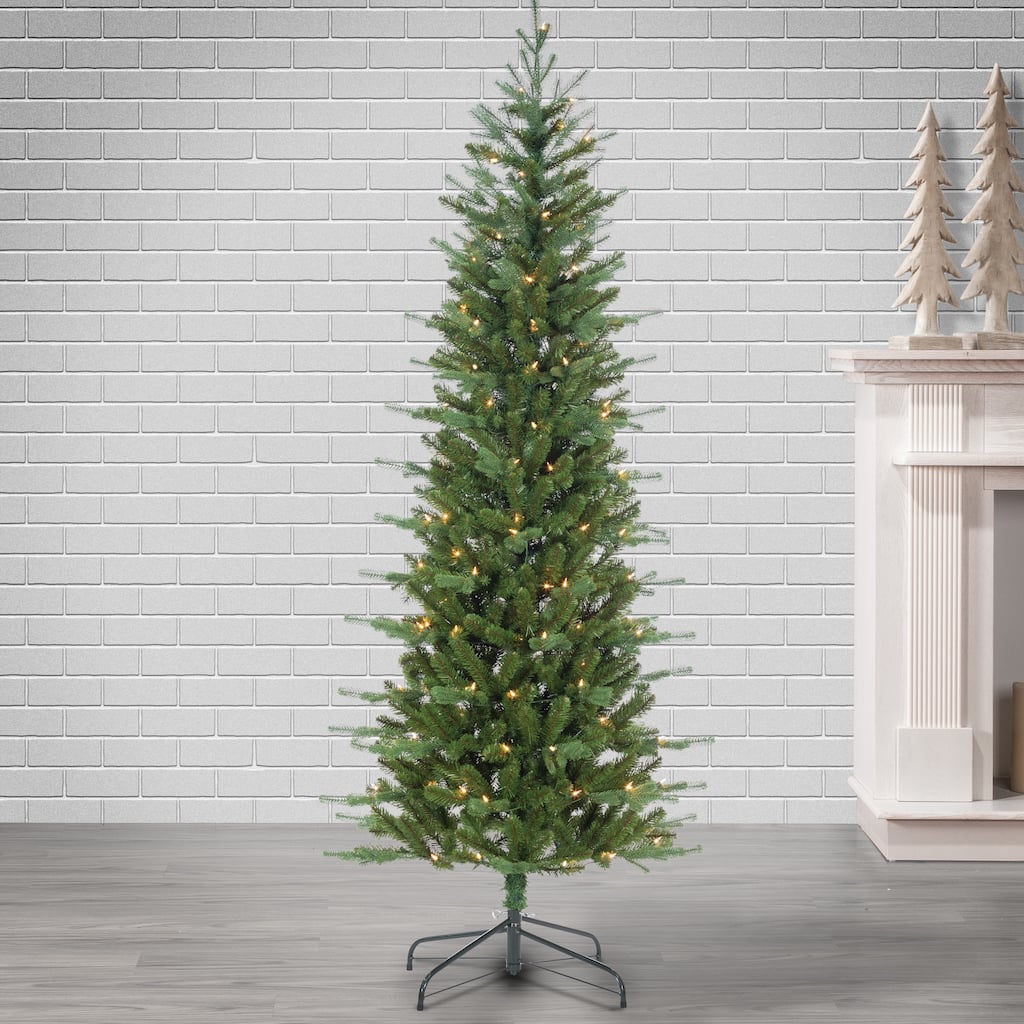 6.5 ft. Pre Lit Clear UL Natural Cut Narrow Dover Pine