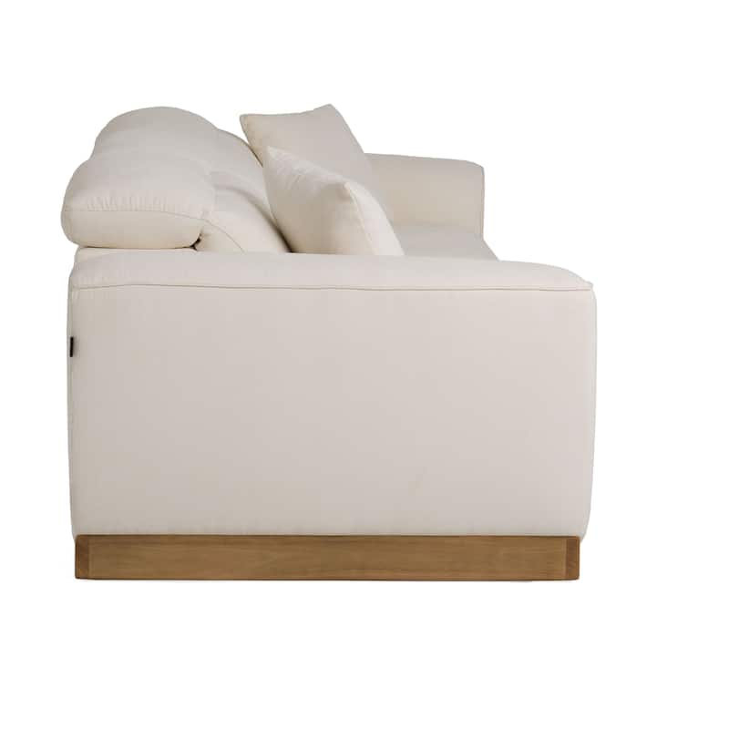 Divani Casa Hagerty Modern Off-White Fabric Sofa With 2 Power Recliners