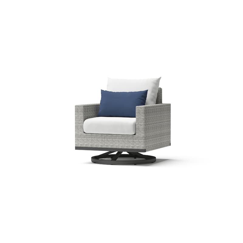Milo Grey 4 Piece Sunbrella Outdoor Patio Motion Fire Set