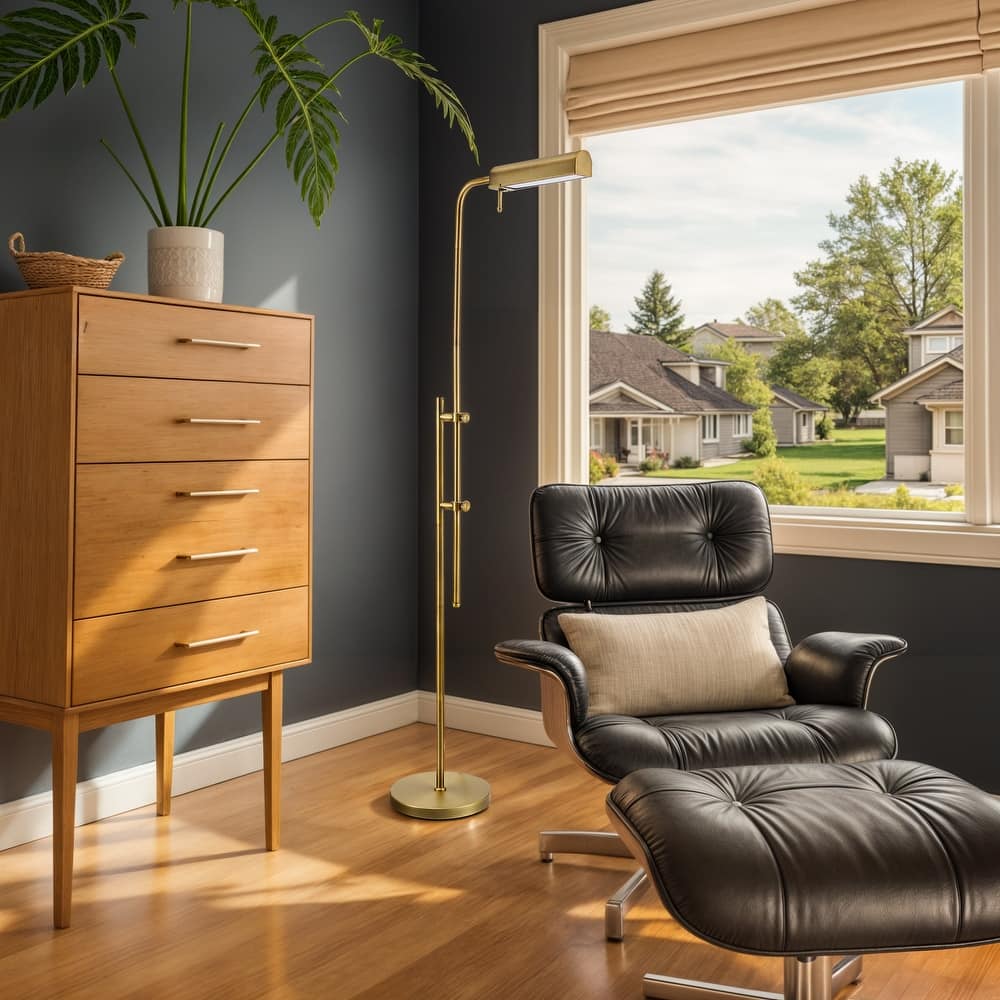 62.5 in. Industrial 1-Light 3CCT LED Pharmacy Floor Lamp for Living Room with Metal Shade