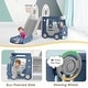 preview thumbnail 5 of 5, 4 in 1 Toddler Slide, Kid Slide for Toddlers Age 1-3, Bus Themed Baby Slide, Indoor Outdoor Playset Toddler Playground Blue Gray