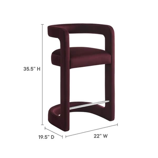 dimension image slide 3 of 6, Winslow Performance Velvet Counter Stool