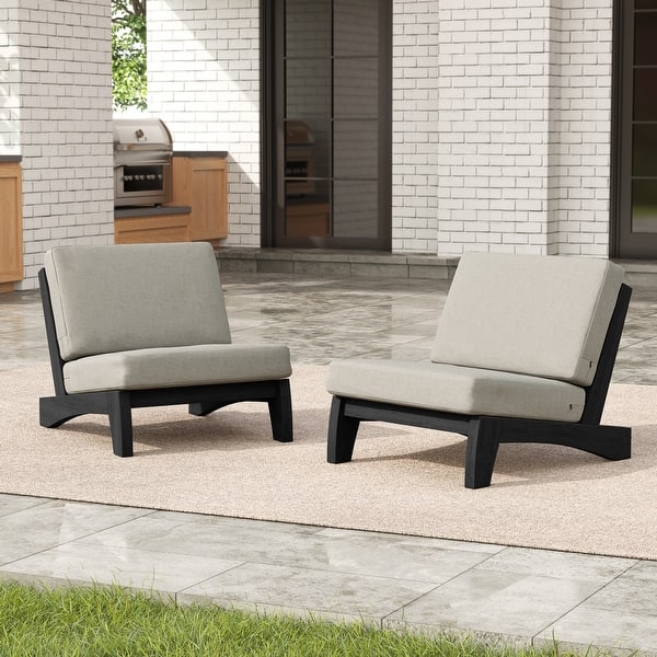slide 2 of 104, Beach-Style Outdoor Teak Club Chair Set Loveseate with Plush All-Weather Cushions