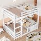 preview thumbnail 11 of 11, Full over Full Modern Wood Bunk Bed with Ladder and Guardrails for Living Room