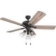 preview thumbnail 5 of 6, 52" Prominence Home Lincoln Woods Bronze Industrial Farmhouse Style LED Ceiling Fan with Light, Pull Chain
