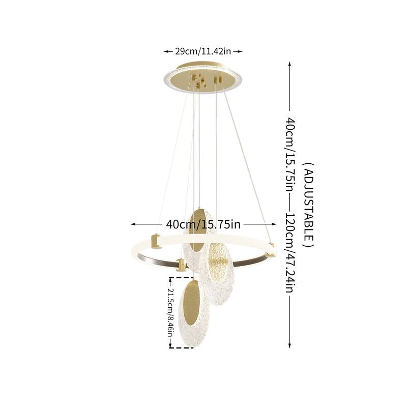 Indoor Acrylic Ring Chandelier Large Pendant Ceiling Light